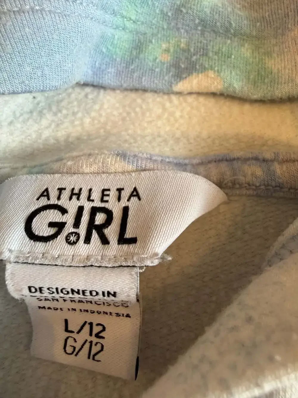 Athleta Girl Tie Dye Hoodie Size L/12